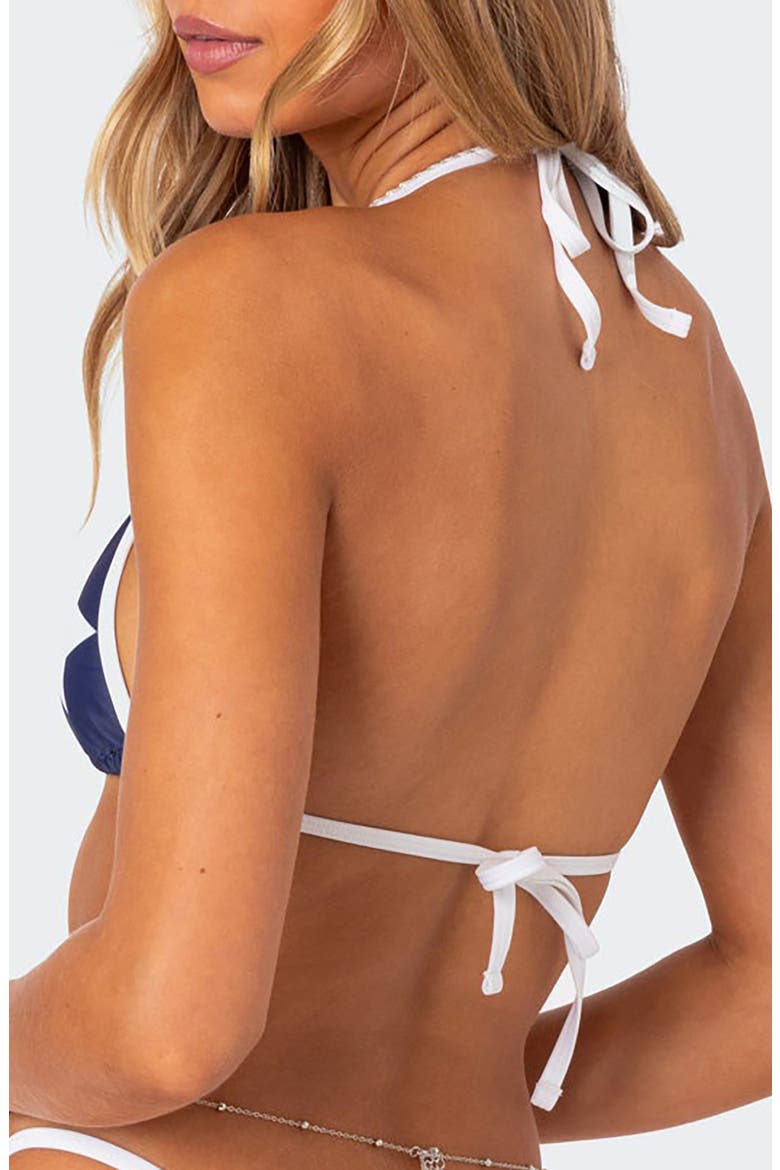 International Girl Triangle Bikini Top, Alternate, color, NAVY