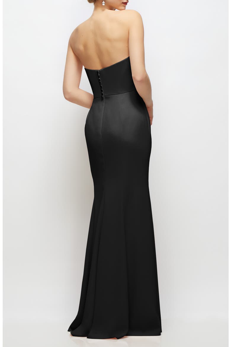 Strapless Tuxedo Gown, Alternate, color, BLACK