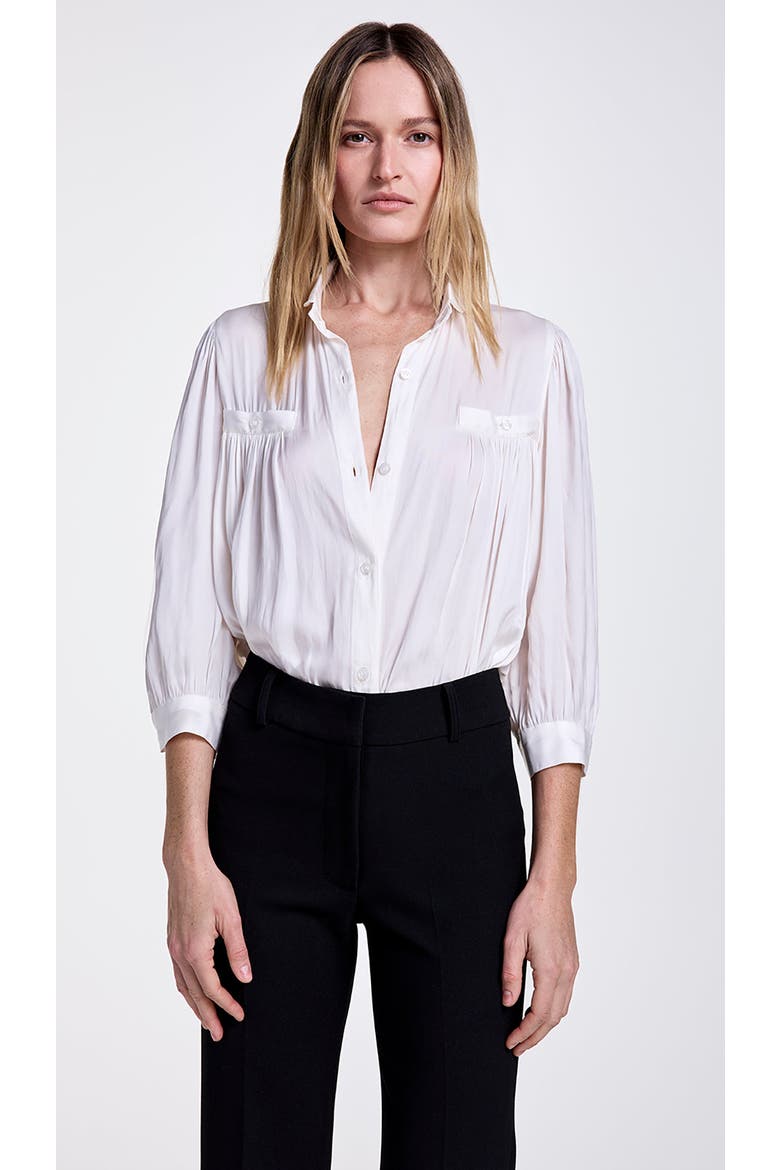 Shirred Pocket Blouse, Main, color, Ivory