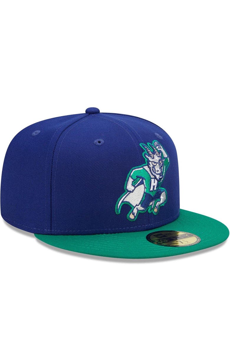 New Era Men's New Era Blue/Green Hartford Yard Goats Marvel x Minor League 59FIFTY Fitted Hat, Alternate, color, 