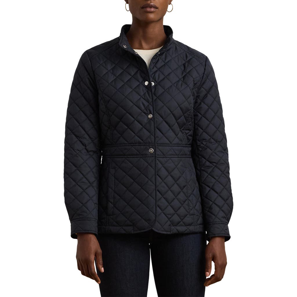 Shop Ralph Lauren Lauren Quilted Jacket In Dark Navy