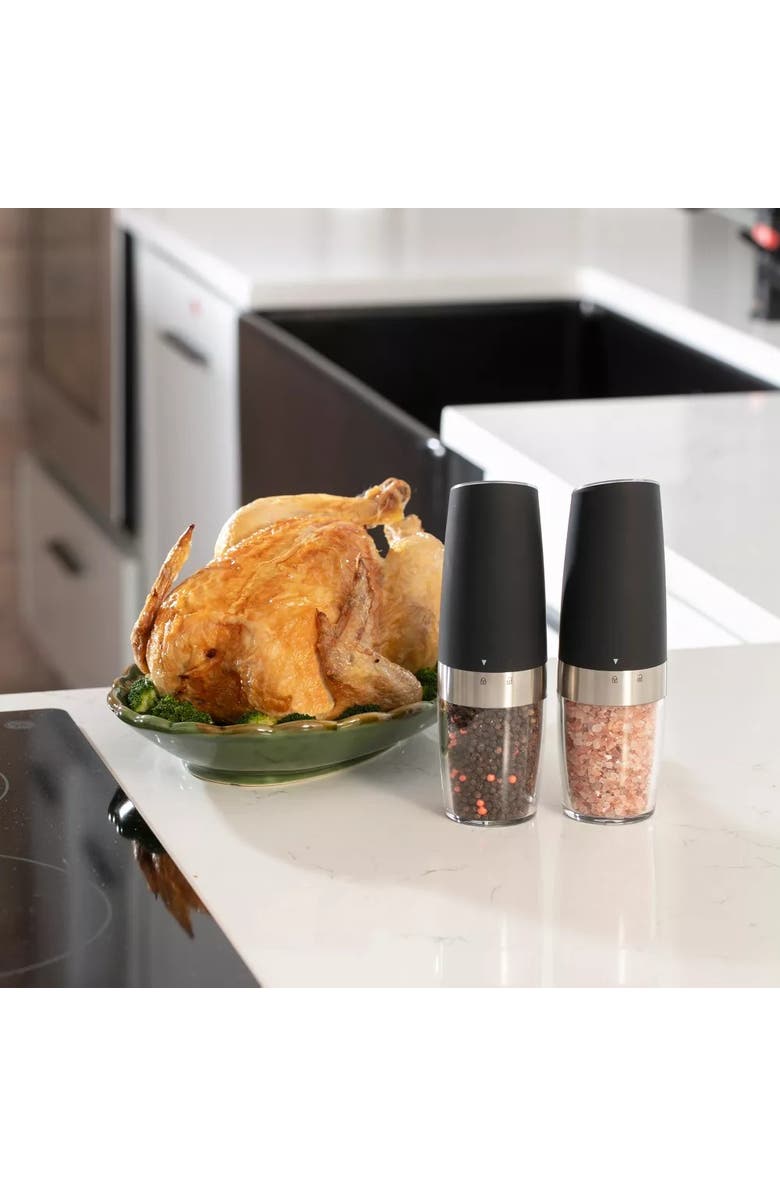Luminuxe Gravity Adjustable Ceramic Electric Salt Pepper Grinder Set, Alternate, color,