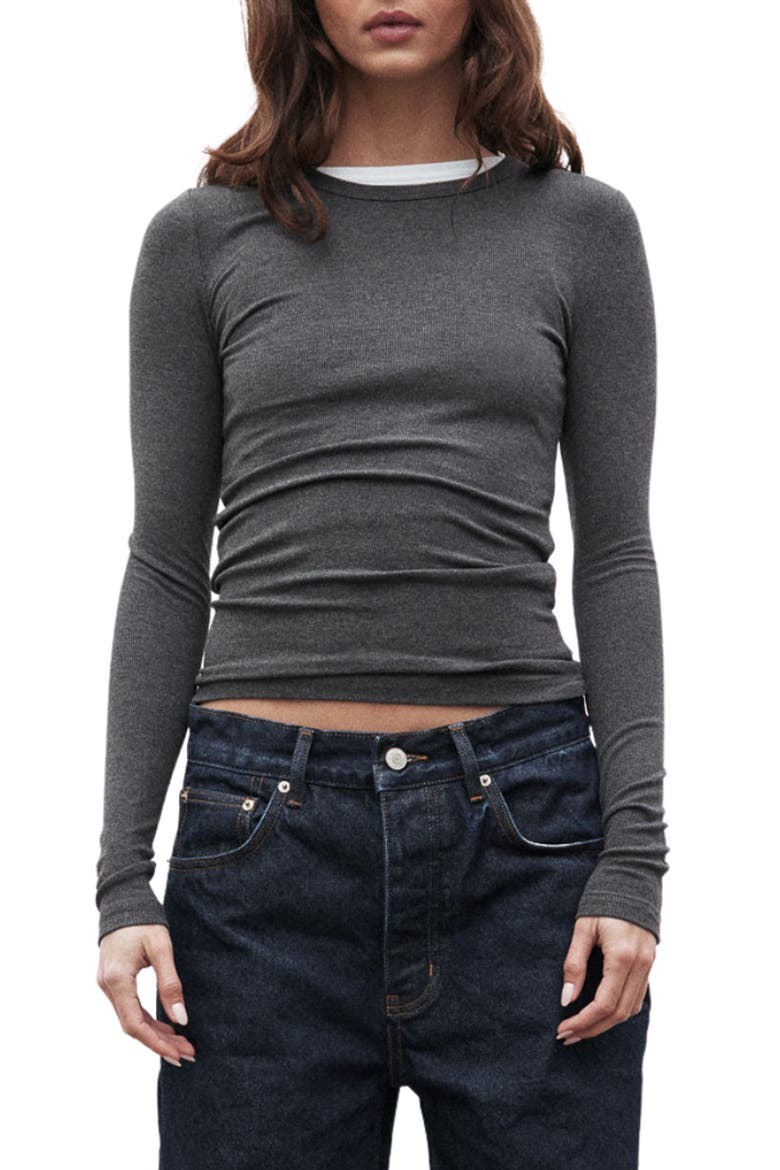 Nyla Long Sleeve T-Shirt, Main, color, DARK HEATHER GREY