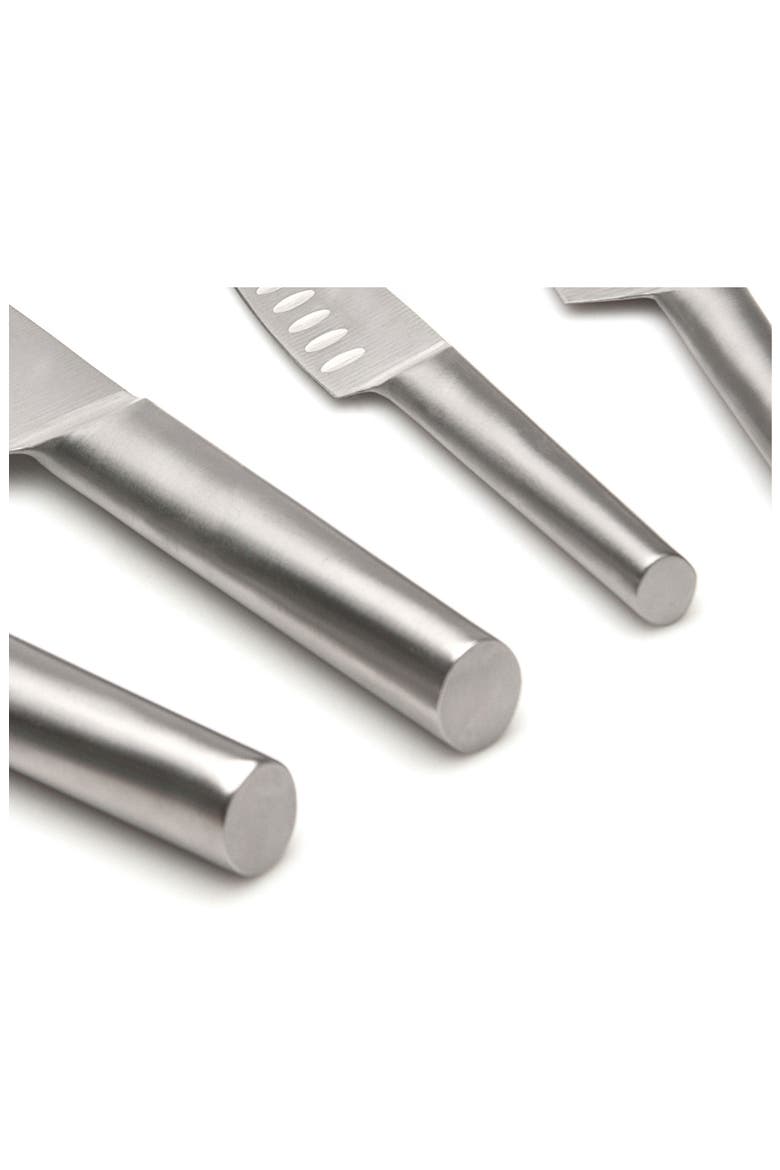 Santoku 5-Piece Knife & Sharpener Set, Alternate, color, SILVER