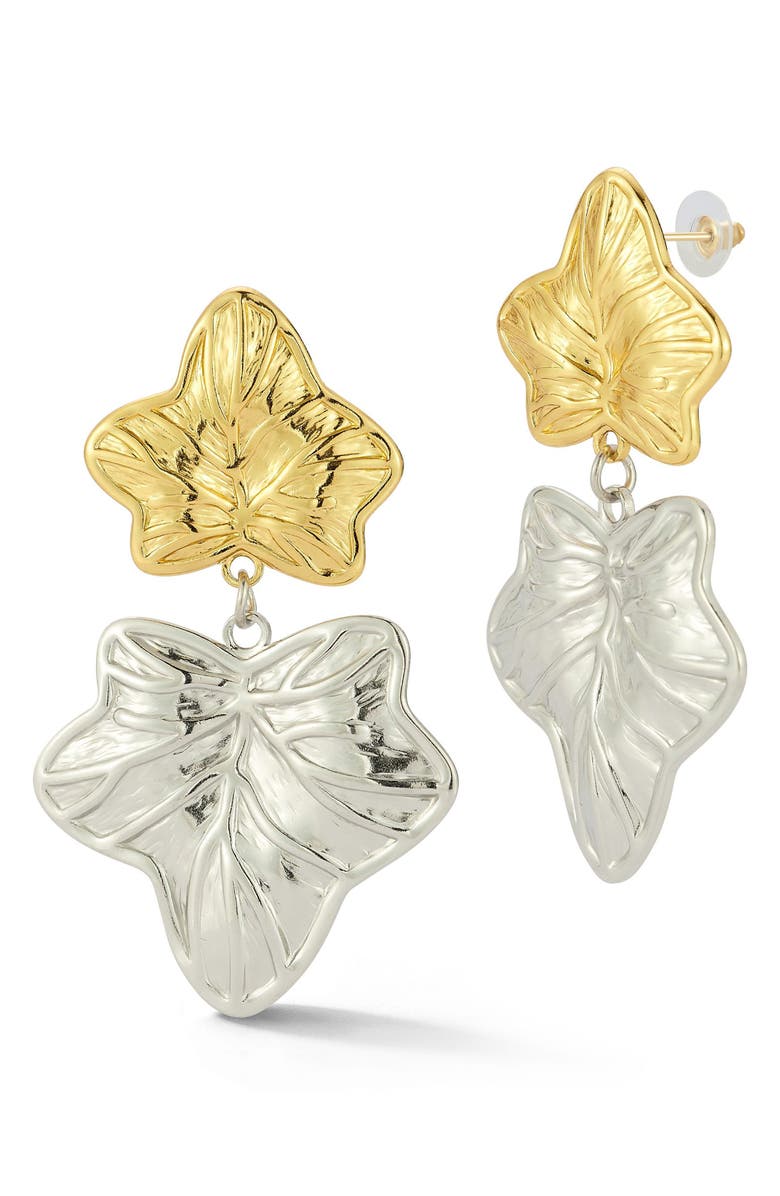 SPHERA MILANO Heart Chain Fringe Drop Earrings, Main, color, Gold