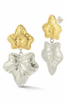 SPHERA MILANO Heart Chain Fringe Drop Earrings