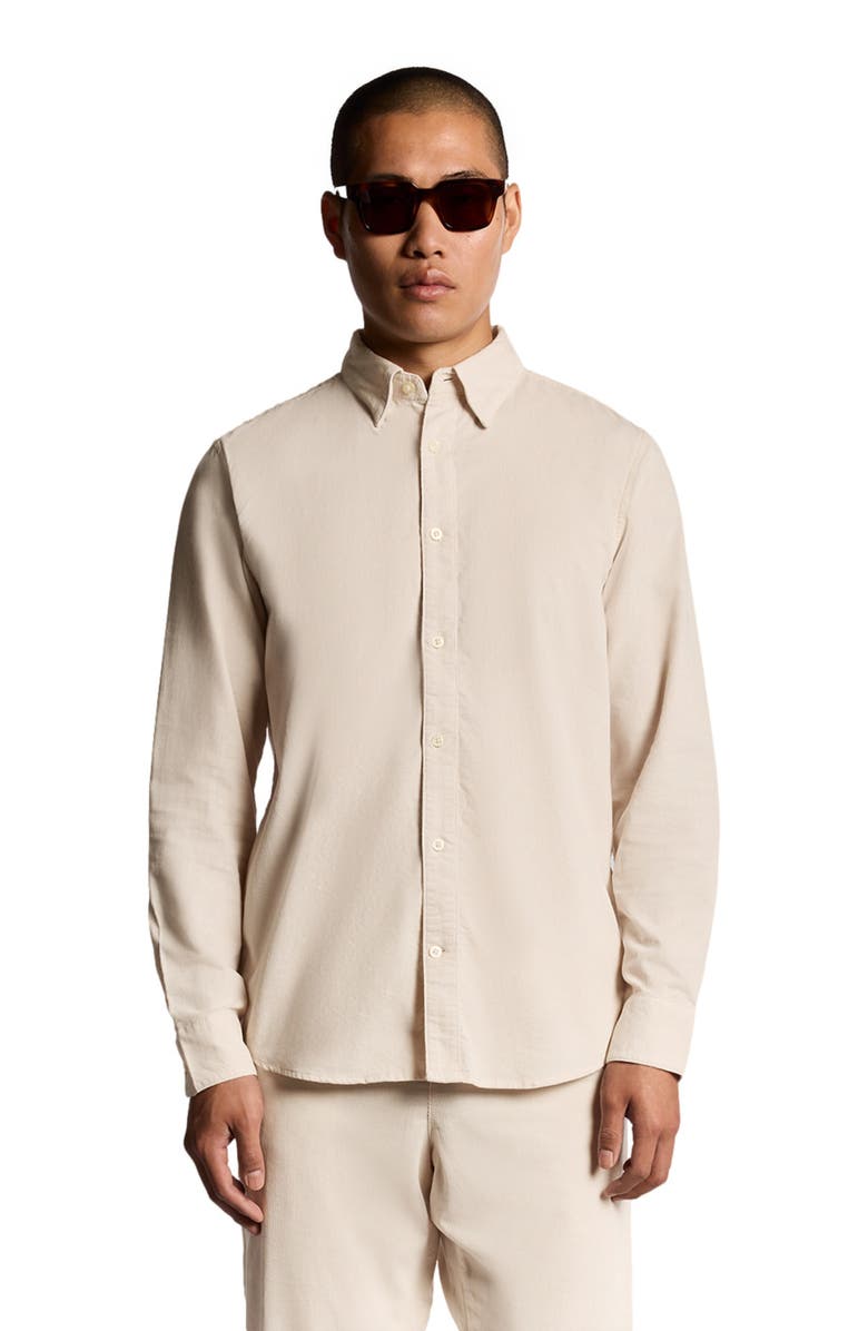Lyle & Scott Long Sleeve Micro Corduroy Shirt, Alternate, color, Putty