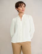 HOBBS LONDON Dominica Lace Trim Blouse