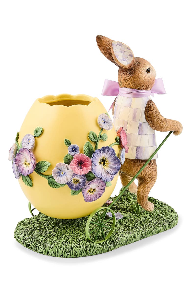 MACKENZIE CHILDS Pansy Party Bunny with Cart, Alternate, color, Yellow