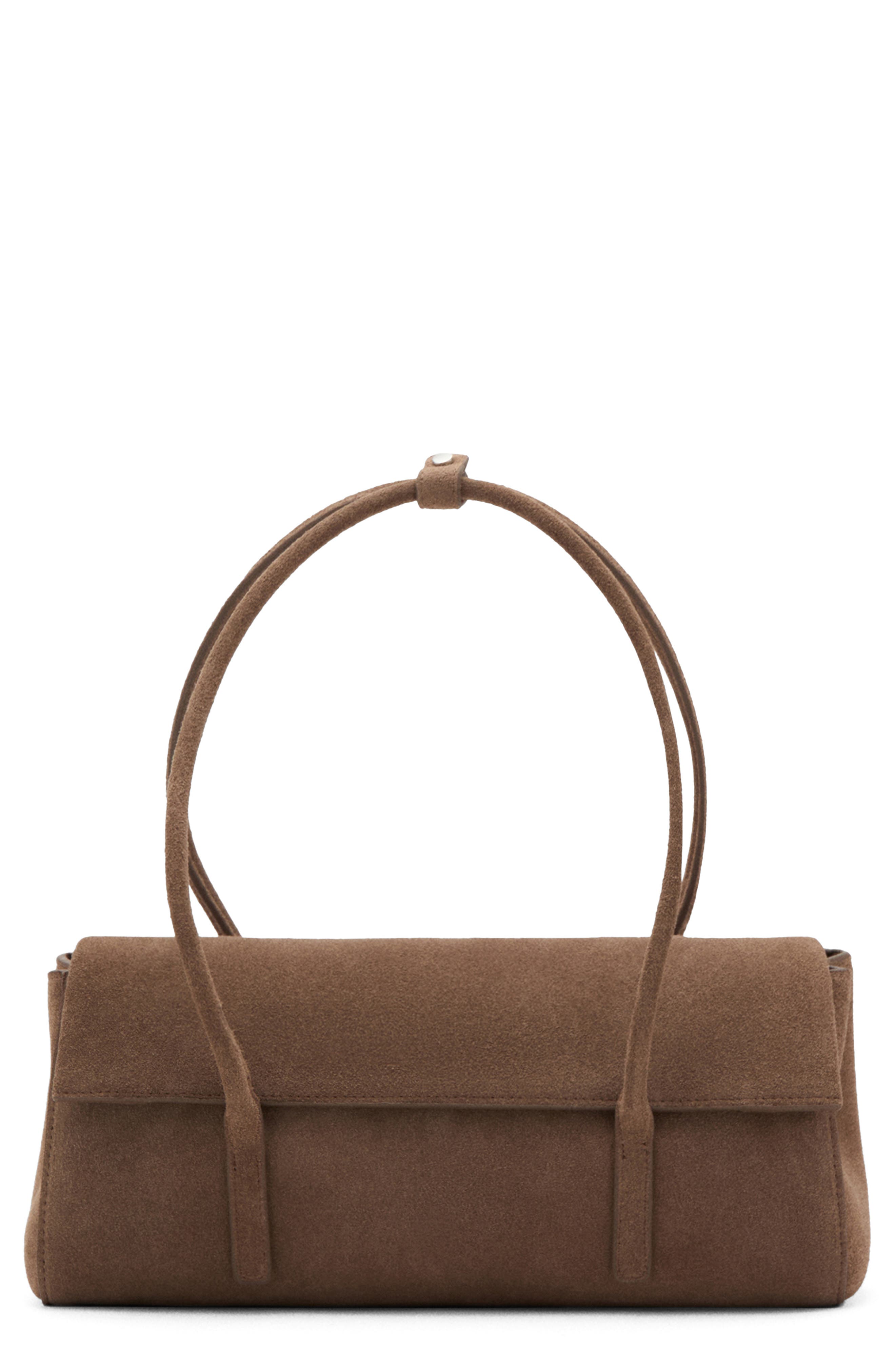 MANGO Suede Shoulder Bag, Main, color, 