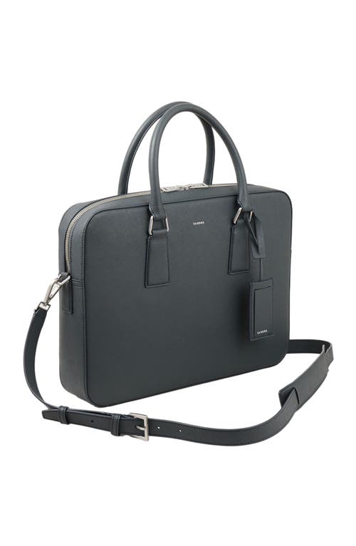 Sandro Reconstituted Leather Briefcase In Gray