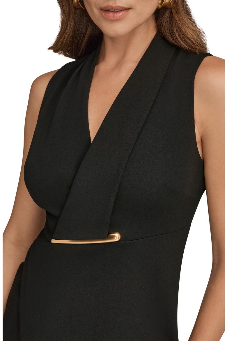 Sleeveless Crepe Sheath, Alternate, color, BLACK