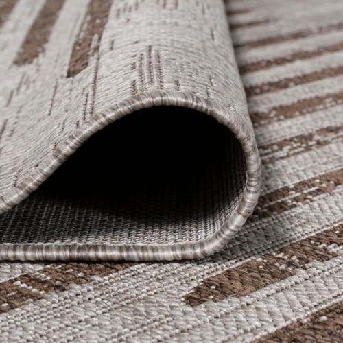 Jonathan Y Zolak Berber Stripe Geometric Indoor/outdoor Area Rug In Beige/brown