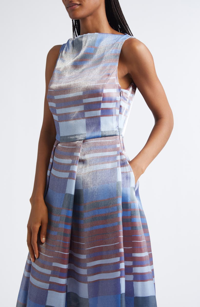 Emporio Armani Metallic Geo Print Sleeveless Dress, Alternate, color, Patterned