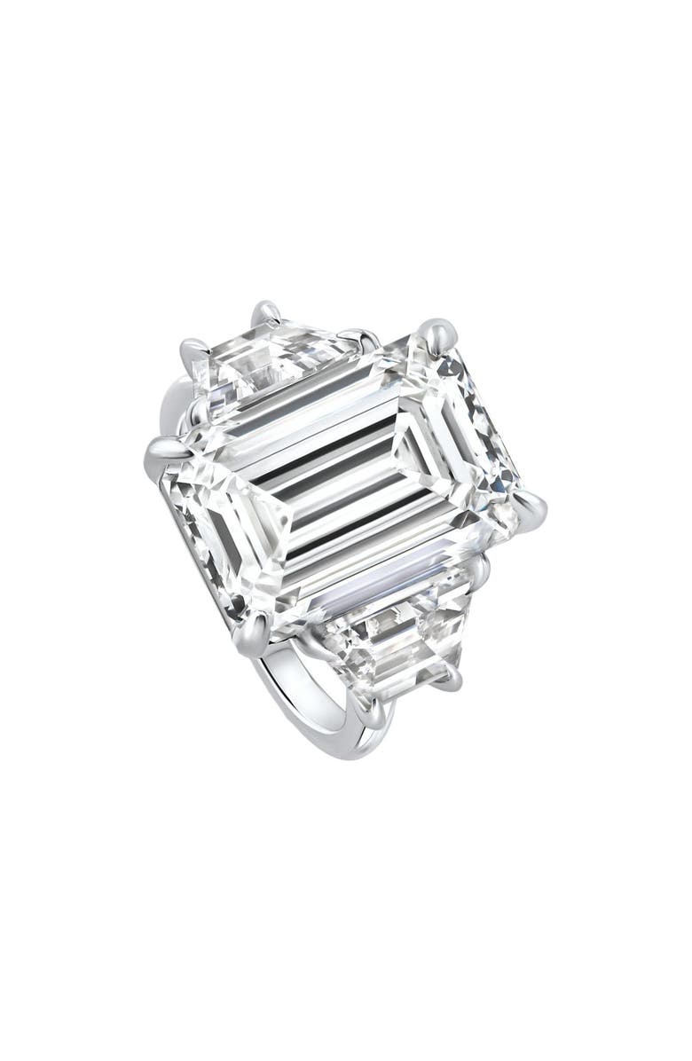 Bliss Diamond Certified 11.90Ct Emerald Diamond & Trapezoid Engagement Ring Lab Grown 14k Gold, Alternate, color, 