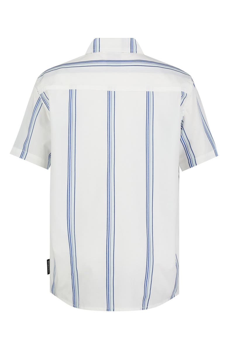 Lucky Brand Kids' Vertical Stripe Short Sleeve Button-Up Shirt, Alternate, color,