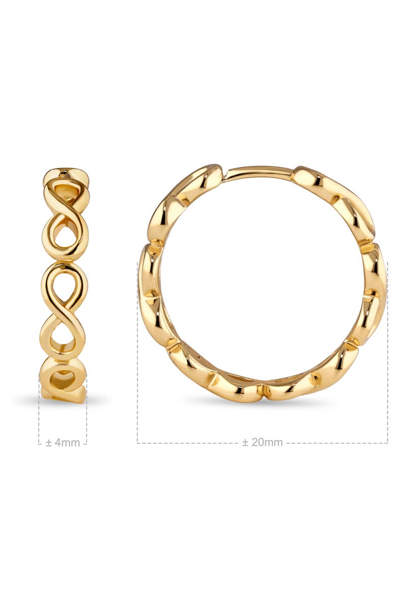 DEVATA Infinity Hoop Earrings in Gold Plated Sterling Silver, Alternate, color, Yellow Gold