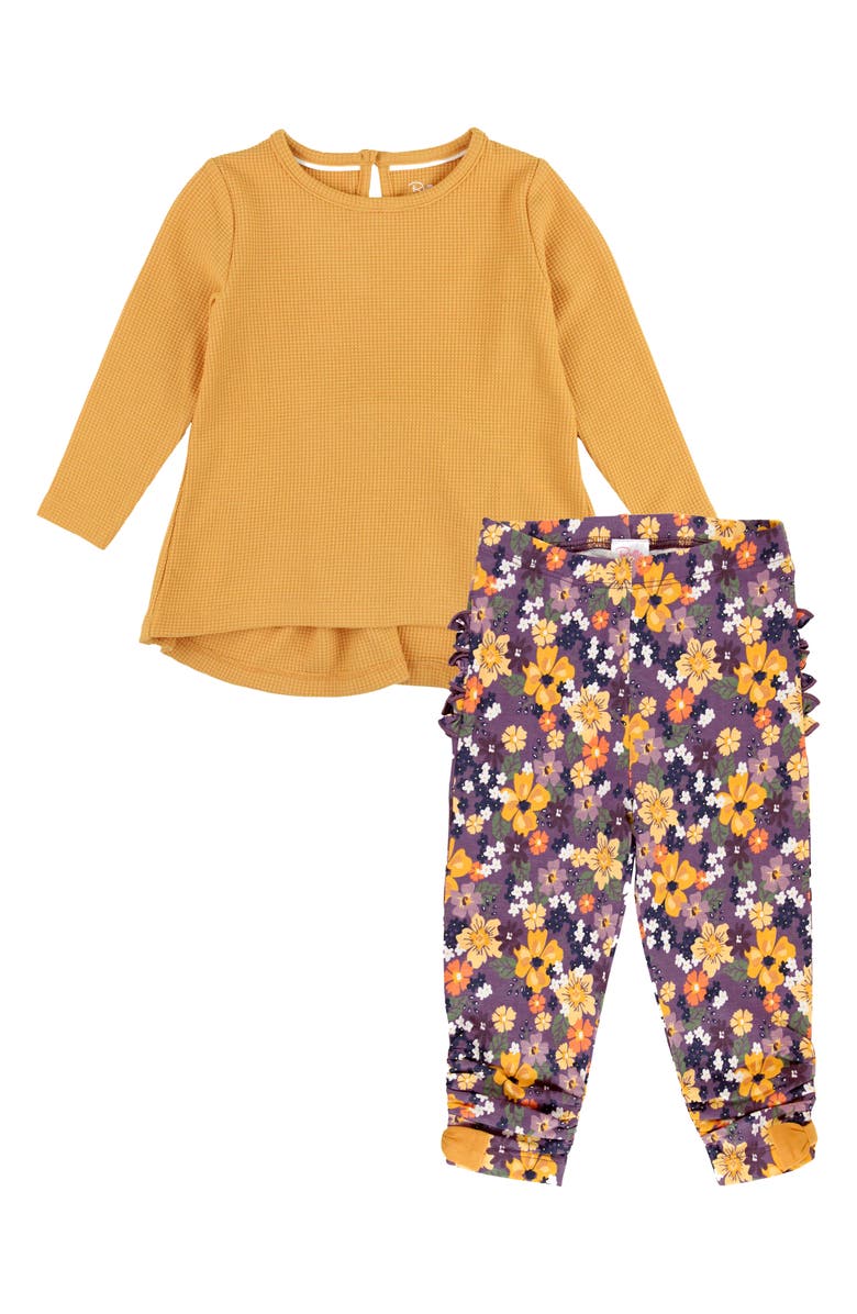 RuffleButts Sweater & Floral Leggings Set, Main, color, 