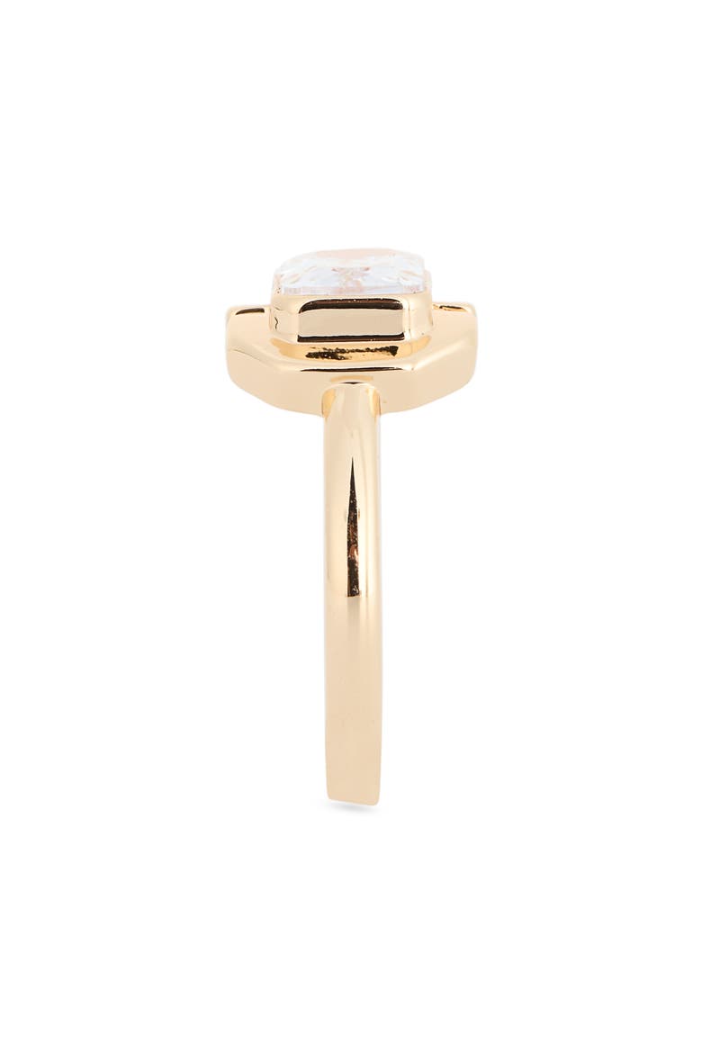 Cubic Zirconia Bezel Emerald Cut Ring, Alternate, color, CLEAR- GOLD
