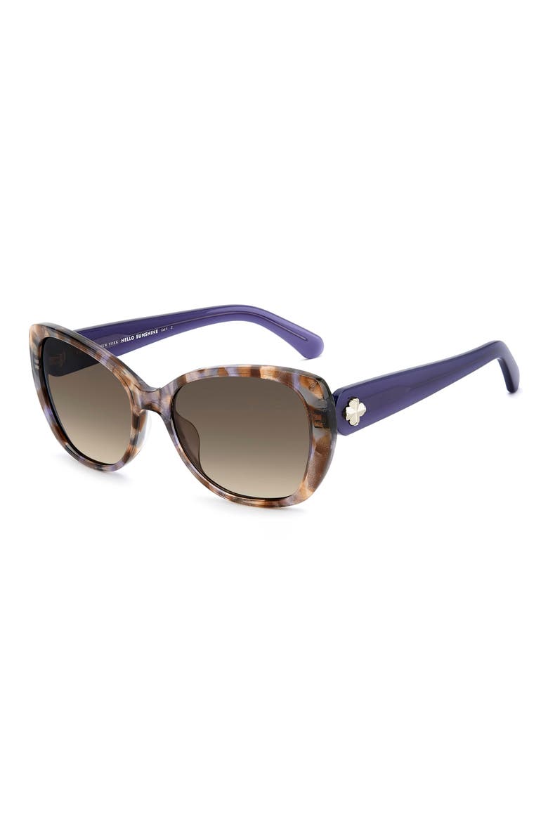 jalisa 56mm gradient polarized butterfly sunglasses, Alternate, color, HAVANA MULTICOLOR/ BROWN SF PZ