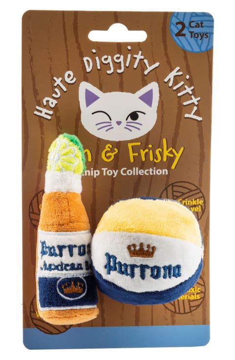 Set of 2 Kitty Purrona Plush Cat Toys