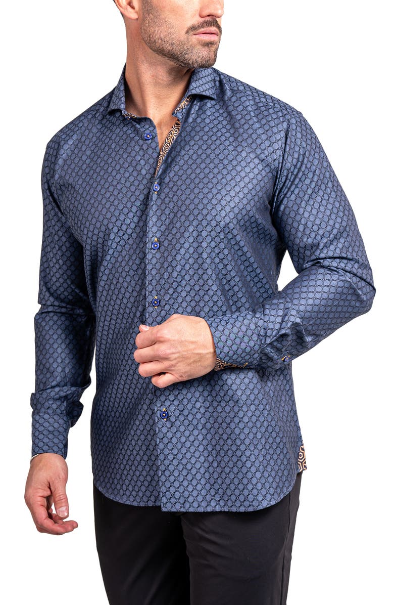 Maceoo Einstein Ascension Contemporary Fit Button-Up Shirt, Alternate, color, Blue