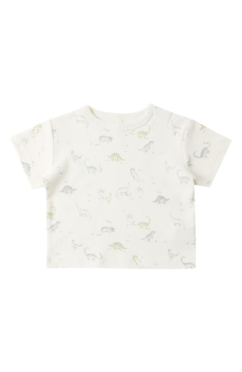 QUINCY MAE Dinosaur Boxy Graphic T-Shirt, Alternate, color, Ivory