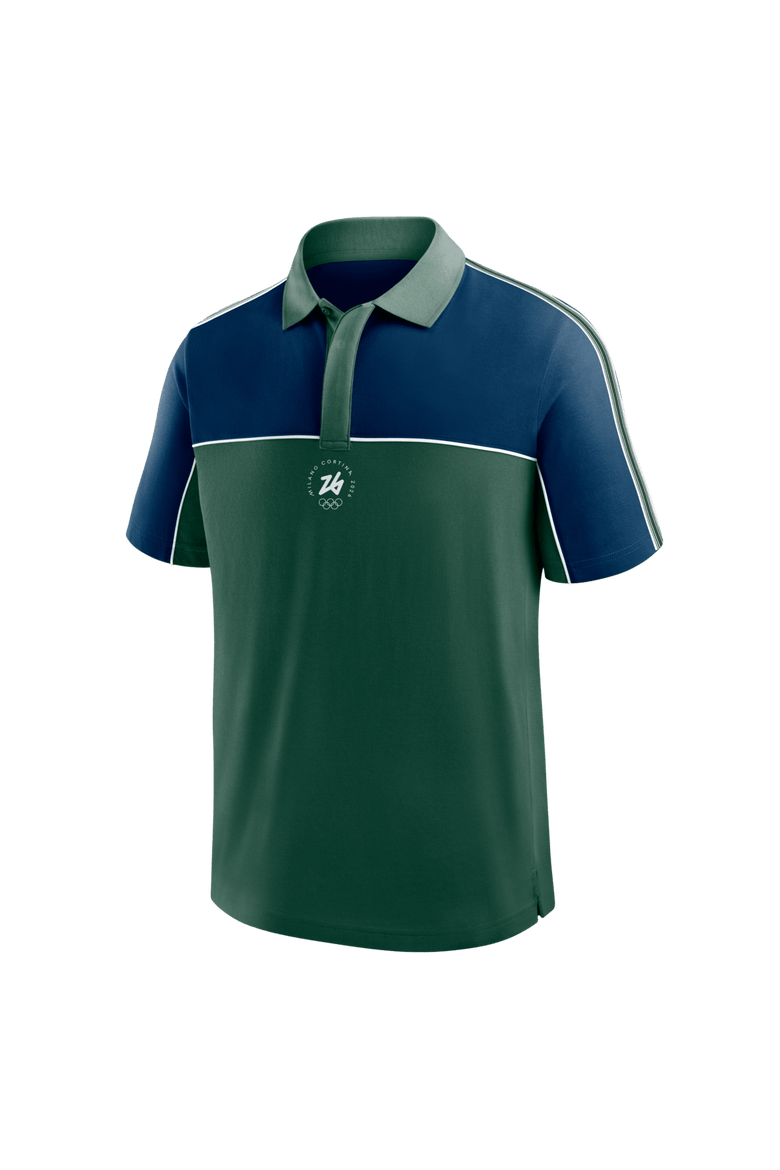 Men's Fanatics Green/Blue Milano Cortina 2026 Winter Olympics Circular Retro Polo, Alternate, color, Green