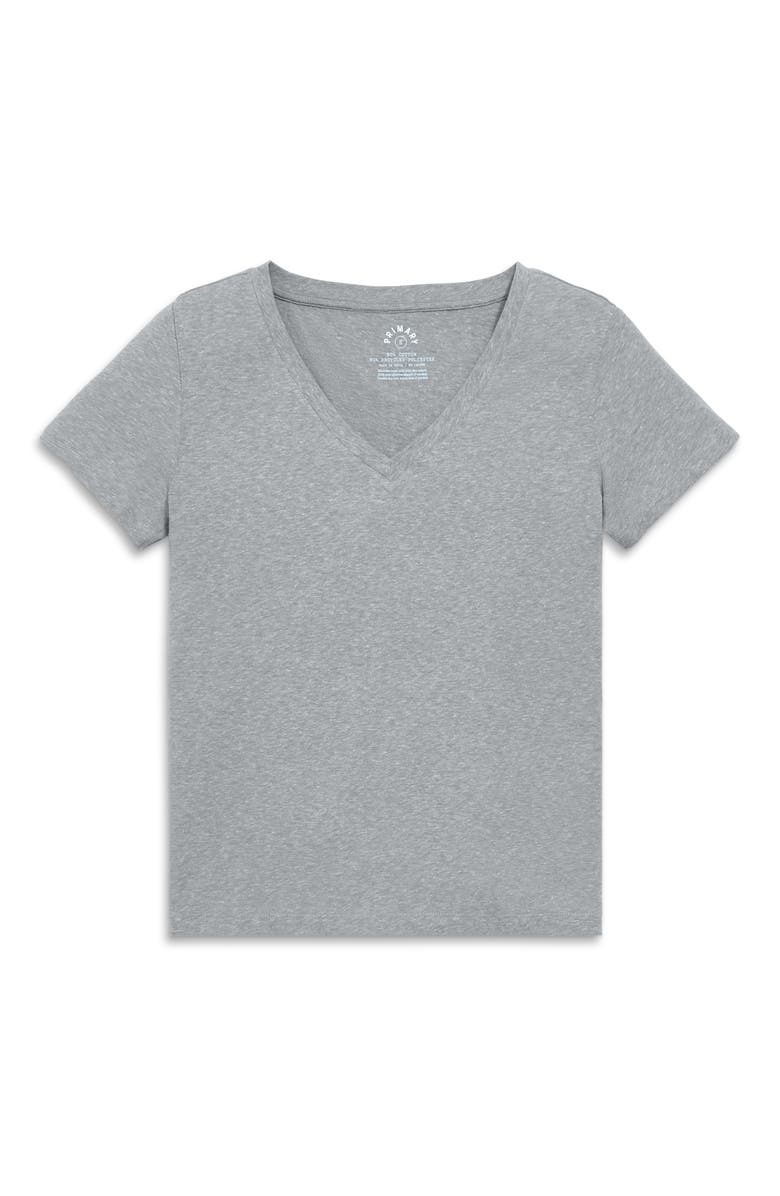 Primary Adult Heathered Easy V-Neck Tee, Main, color, Heather Gray