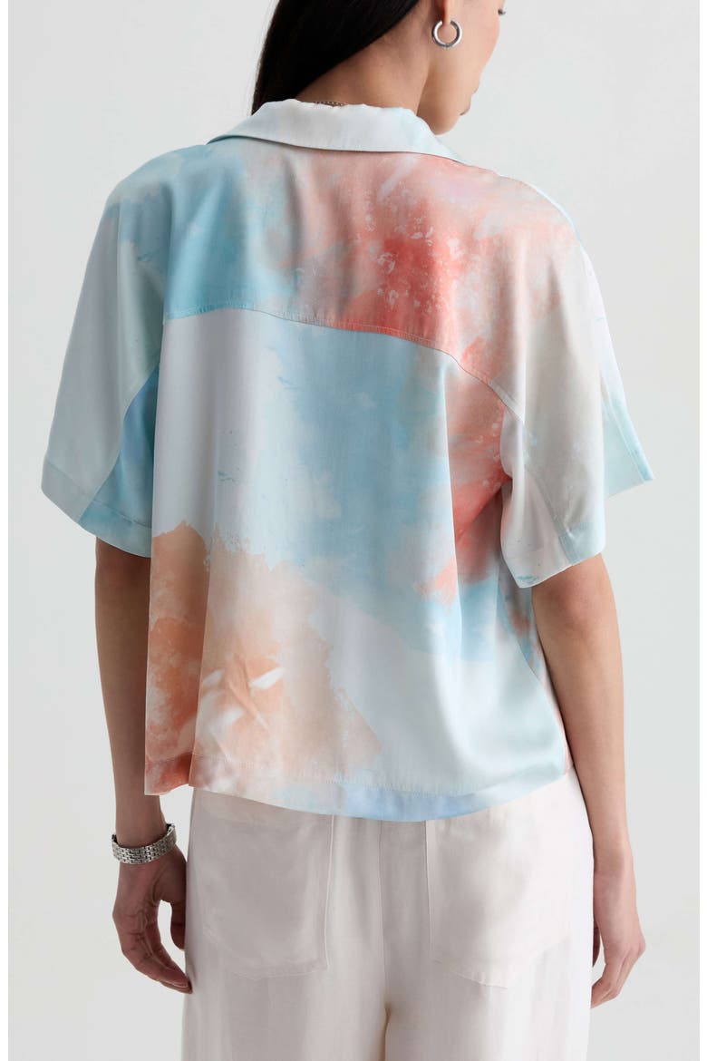 Long Beach Stretch Silk Camp Shirt, Alternate, color, SUNSET SIPS