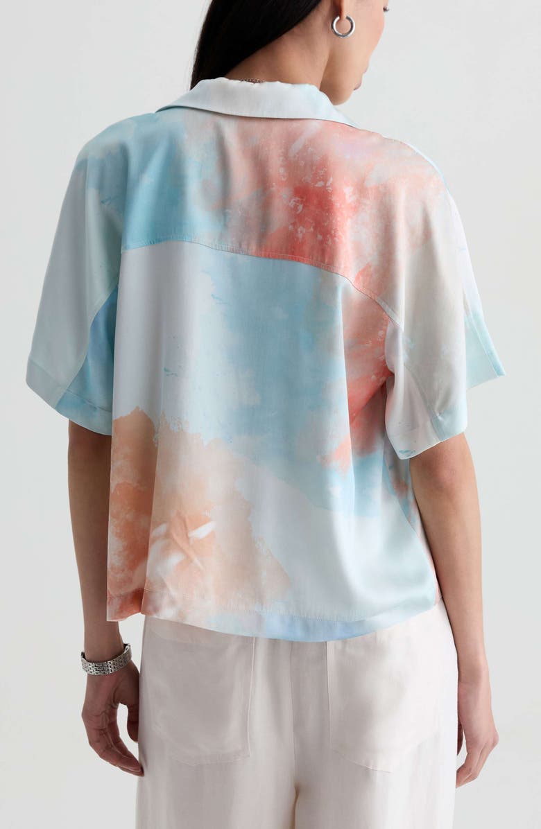 AG Long Beach Stretch Silk Camp Shirt, Alternate, color, Sunset Sips