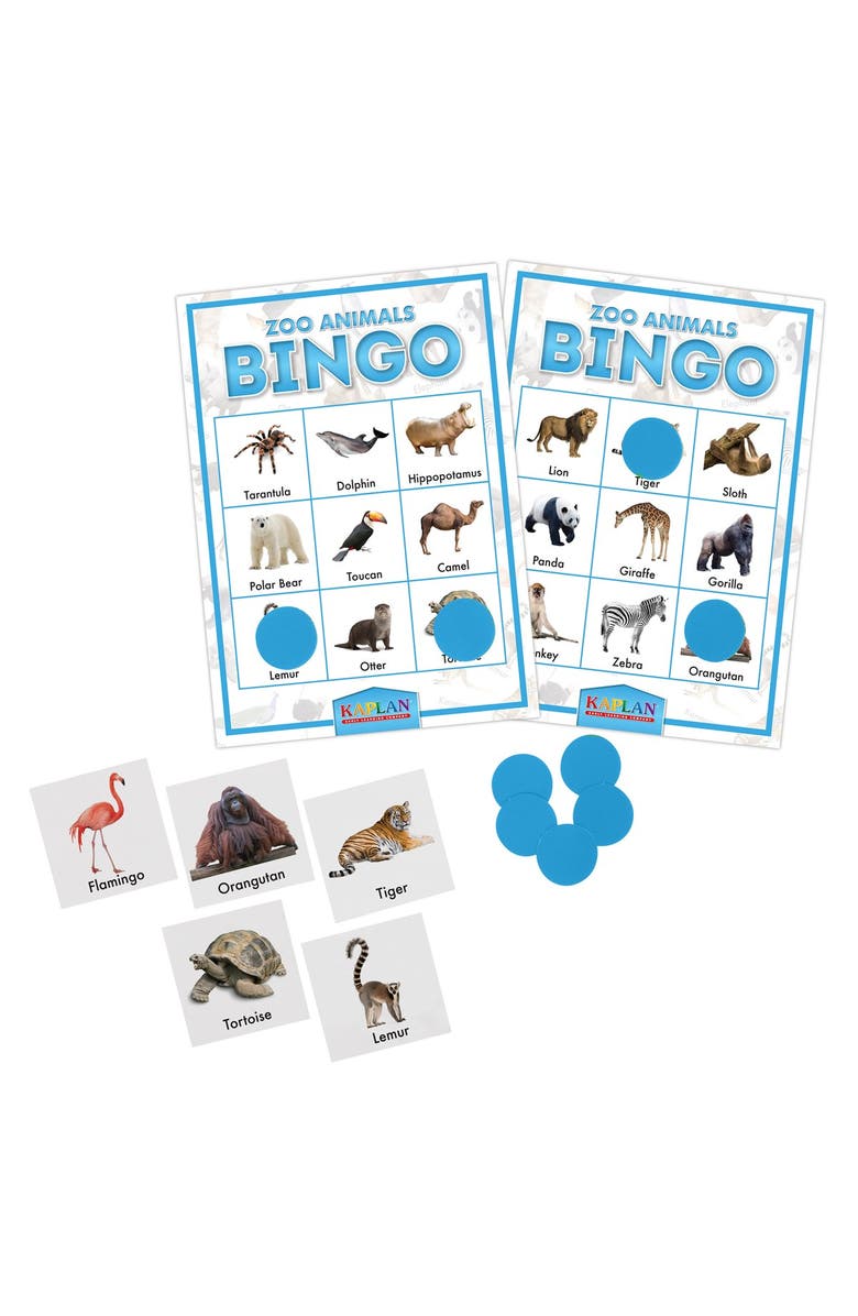 Kaplan Early Learning Company Zoo Animals Bingo Learning Game, Main, color, Multi