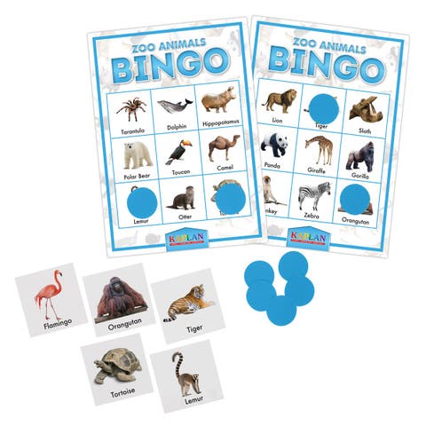 Zoo Animals Bingo Learning Game