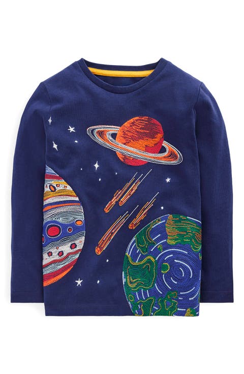 Kids' Embroidered Glow in the Dark Cotton T-Shirt (Toddler & Little Kid)