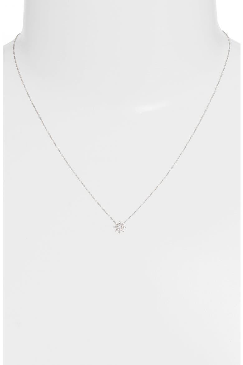 Jennifer Yamina Flower Necklace, Alternate, color, WHITE GOLD