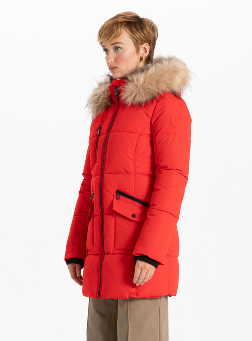 Point Zero Timeless Parka In Red