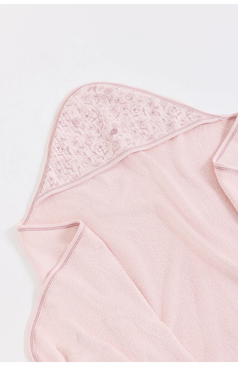 Babycottons Penny Large Hooded Towel, Alternate, color, Pink