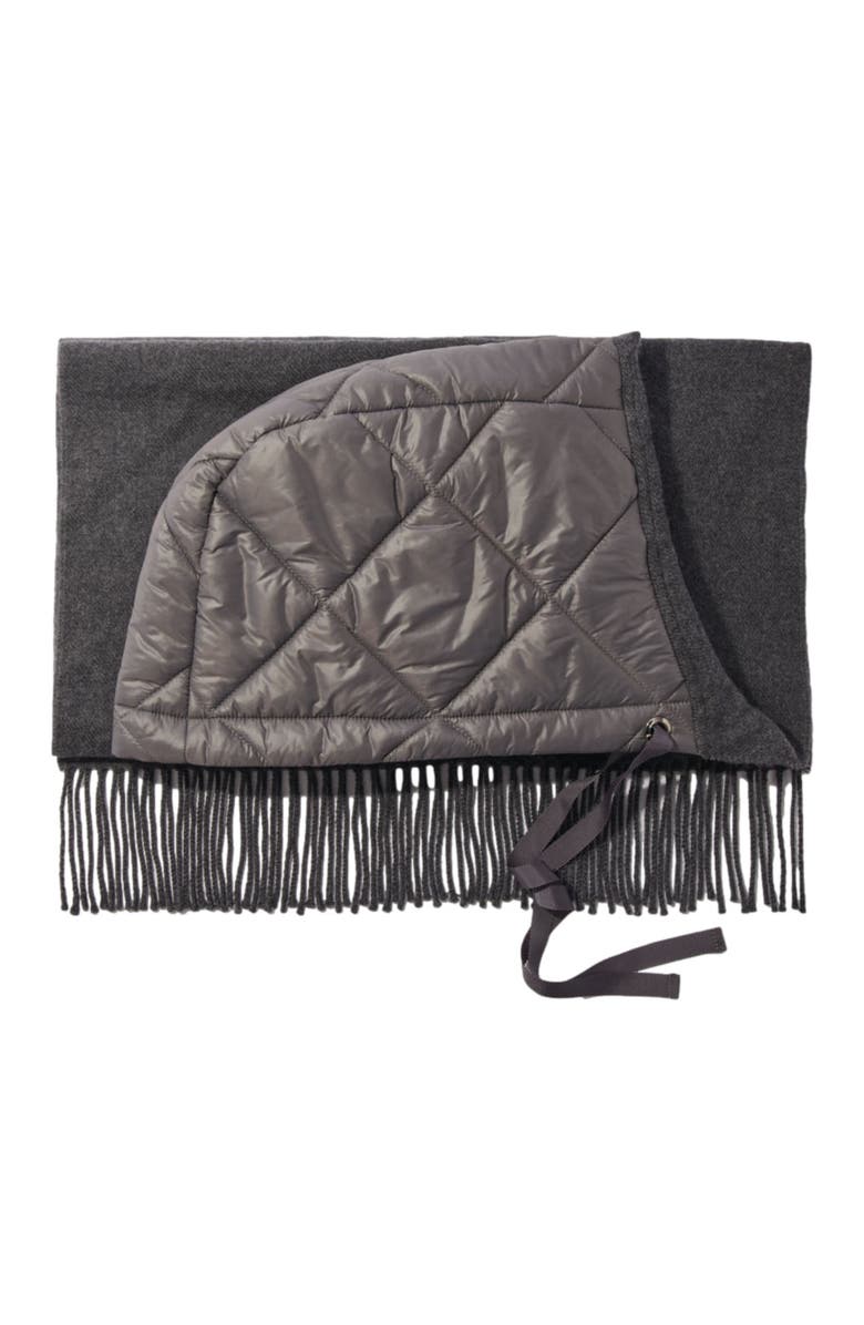 maje Hooded wool poncho, Main, color, 