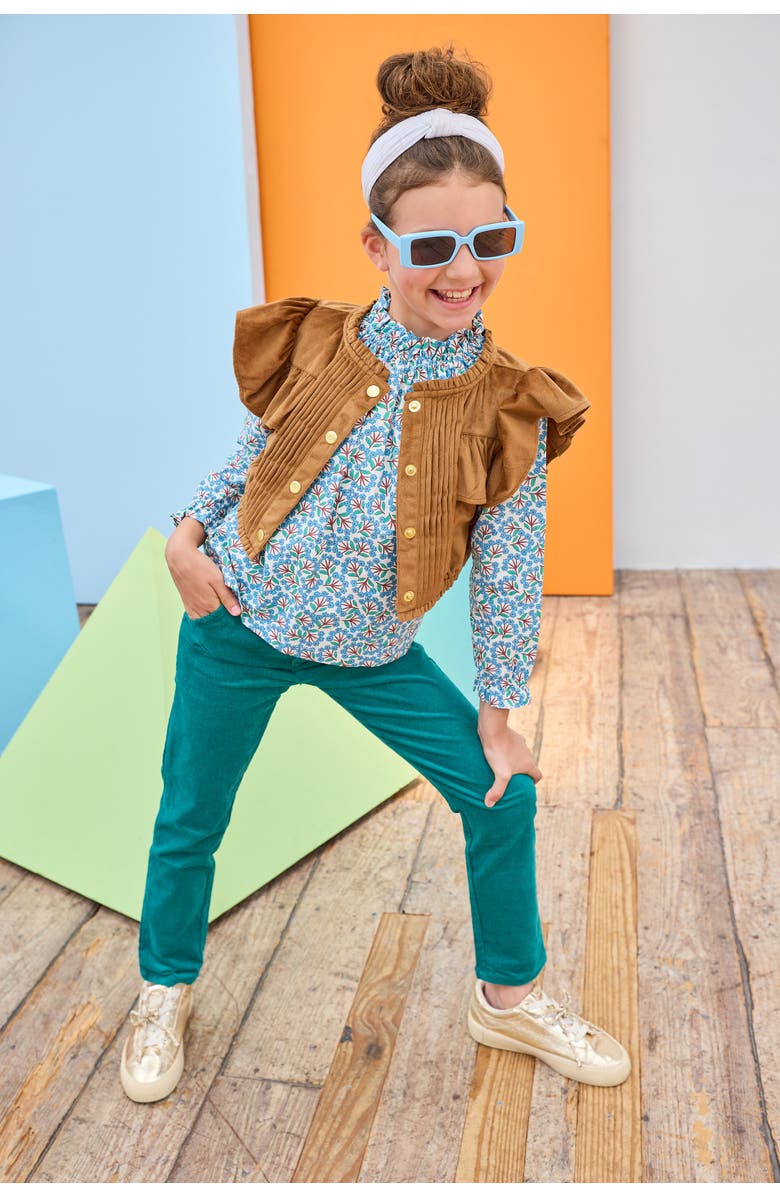 BISBY Kids' Velvet Twiggy Pants, Alternate, color, Peacock Velvet