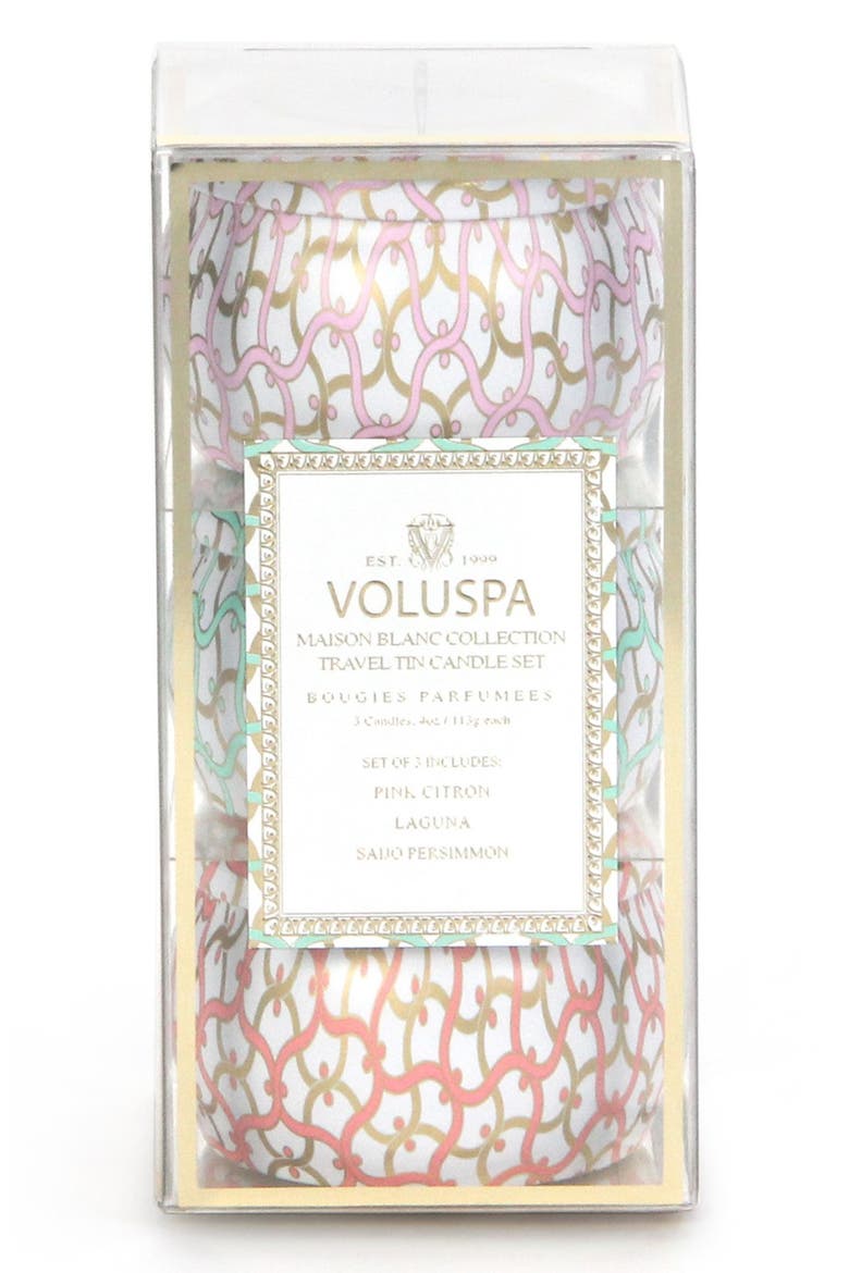 'Maison Blanc' Mini Tin Candle Trio (Nordstrom Exclusive), Main, color, NO COLOR