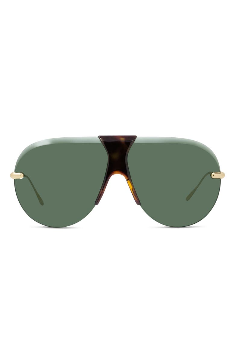 Loewe Slim Pilot Sunglasses, Main, color, Shiny Endura Gold / Green