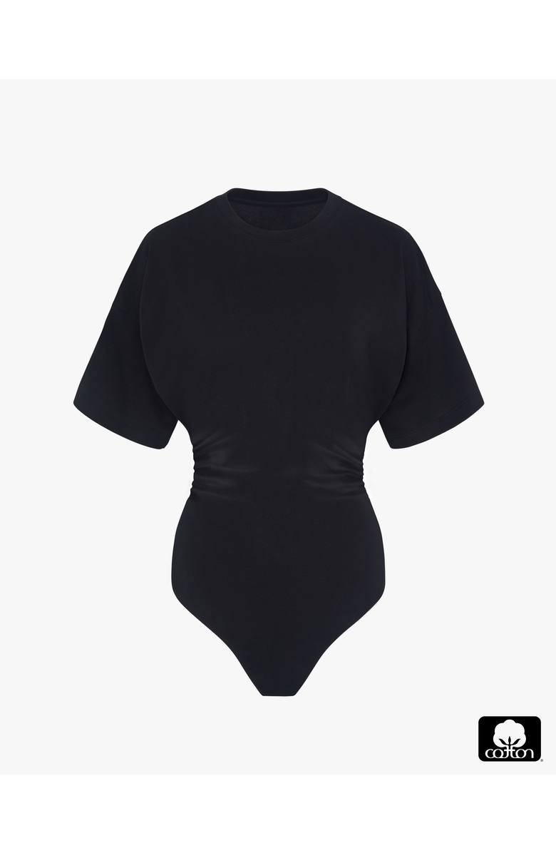 WeWoreWhat Cinched T-Shirt Bodysuit, Alternate, color, Black