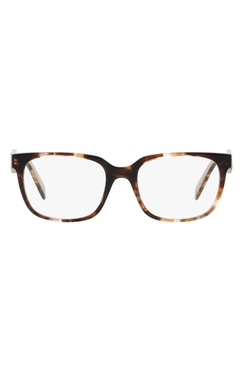 Prada 52mm Rectangular Optical Glasses, Main, color, Caramel