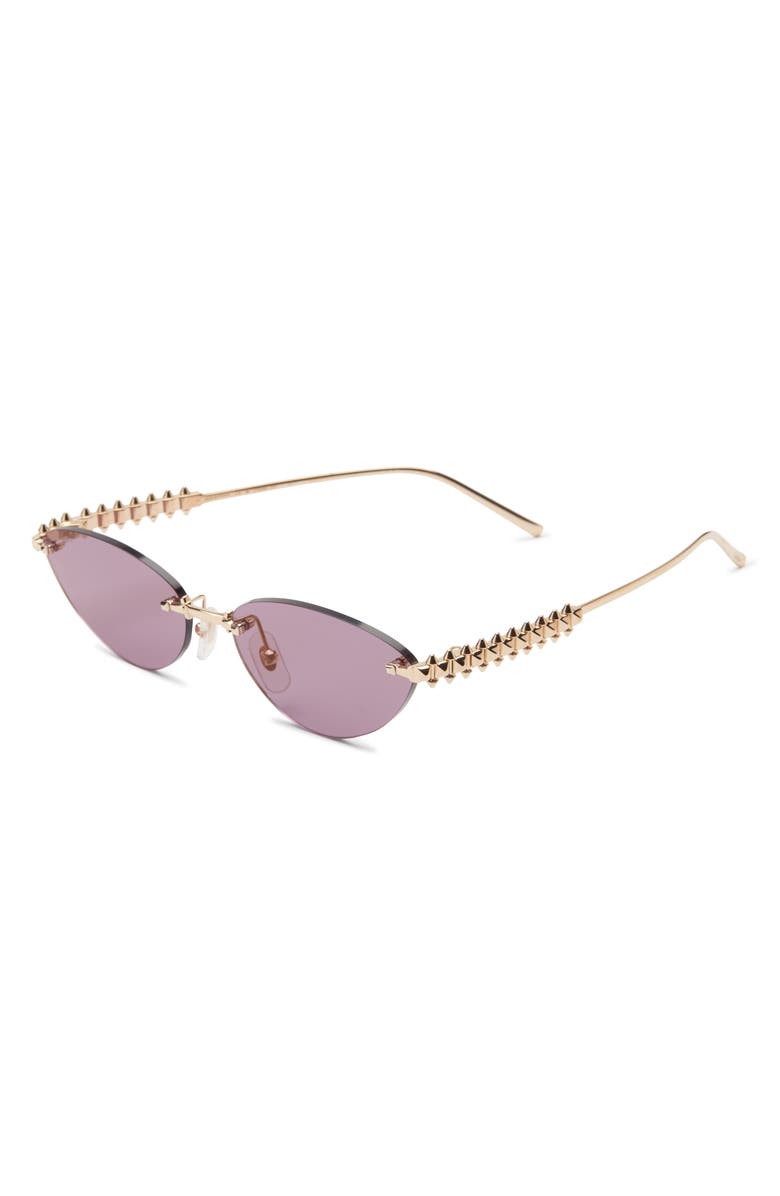 Cartier 58mm Gradient Rimless Oval Sunglasses, Alternate, color, Gold/Violet