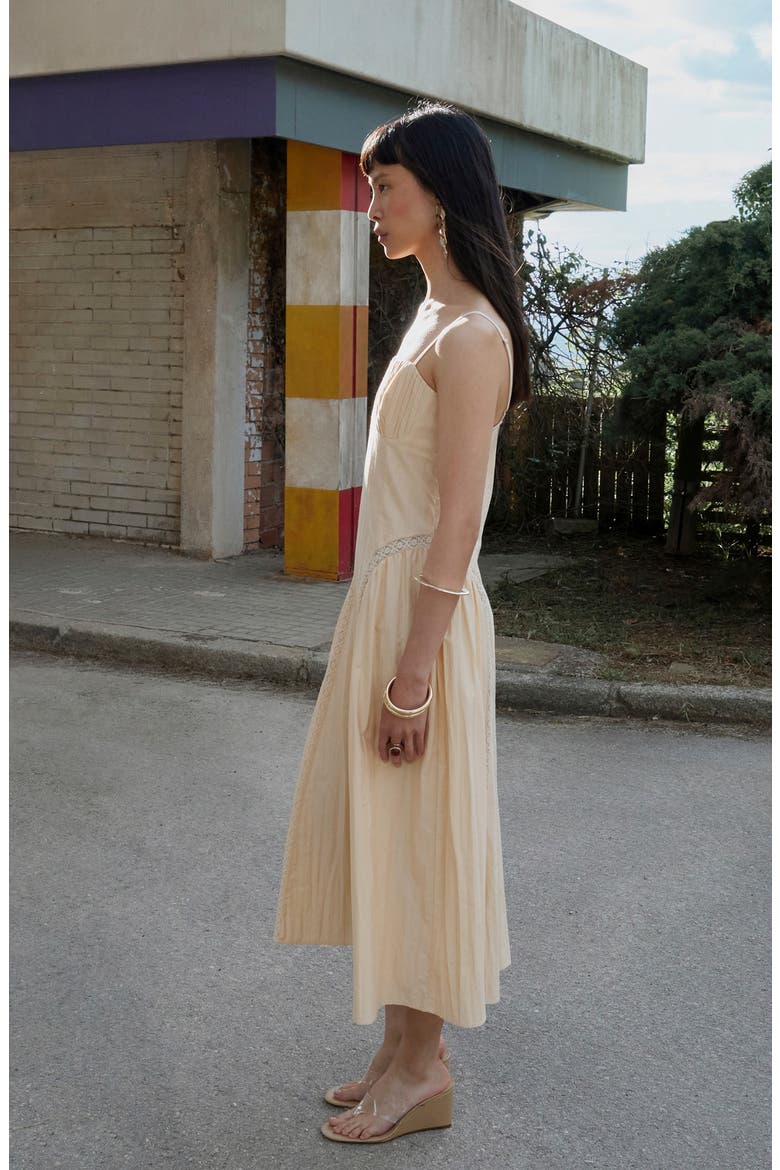 Lace Detail Corset Dress, Alternate, color, SAND