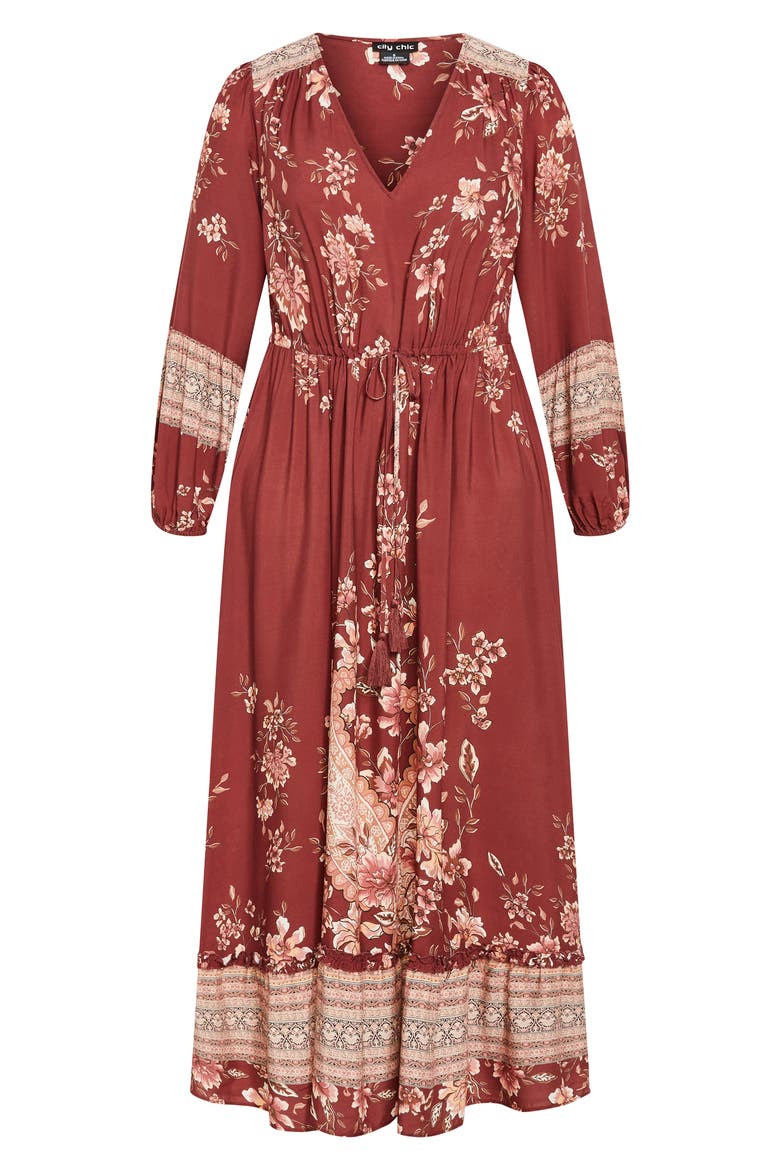 Destiny Placed Print Long Sleeve Maxi Dress, Alternate, color, PAISLEY