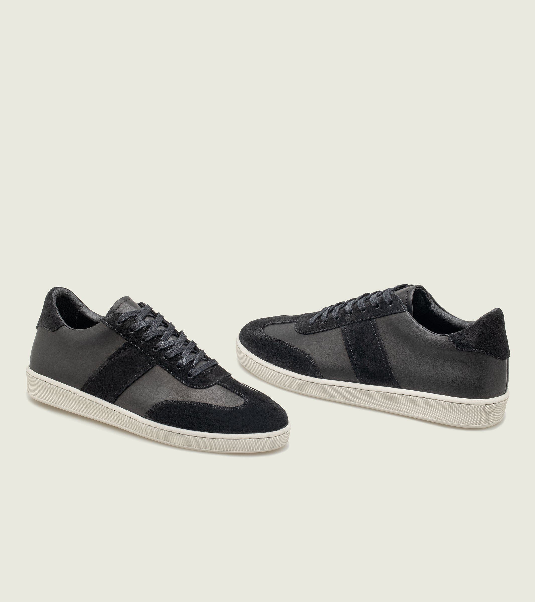 Jack Erwin Kendrick Leather T-Toe Sneaker, Alternate, color, Black Suede