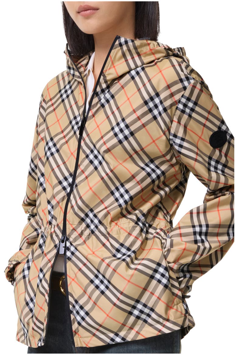 Check Whitstable Hooded Jacket, Main, color, Sand beige
