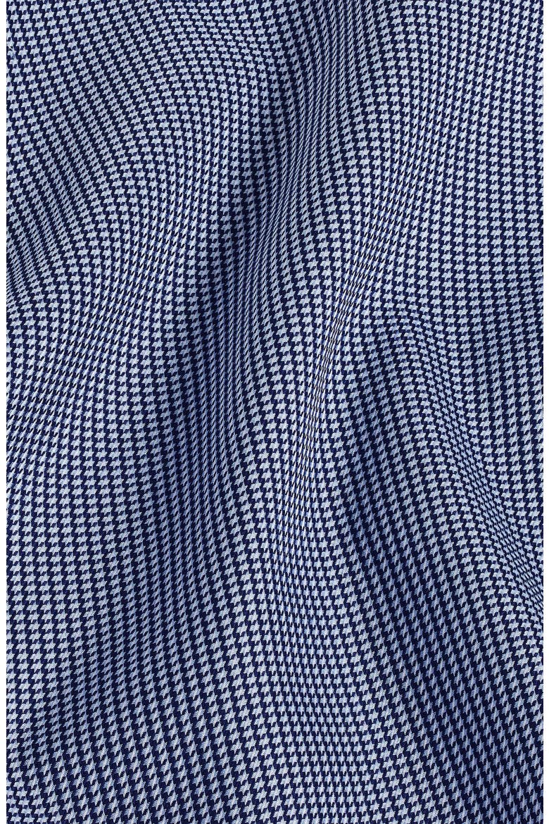 Slim Fit Mini Houndstooth Cotton Twill Dress Shirt, Alternate, color, NAVY