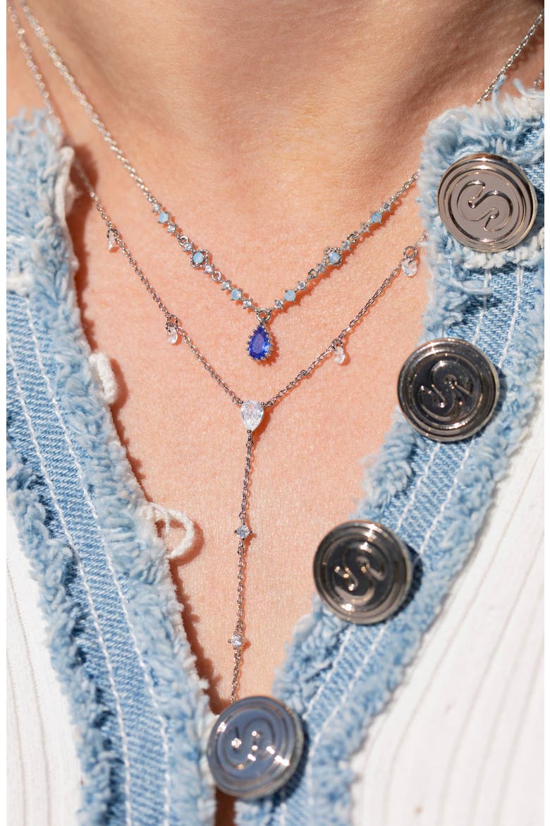 Pear Drop Necklace, Alternate, color, SILVER